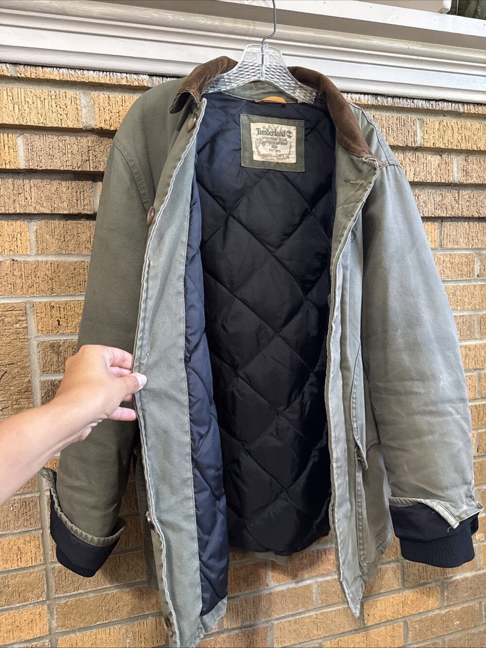 Timberland Weathergear Men's VTG Jacket Sz L Faded Chore Field Coat Work Quilted